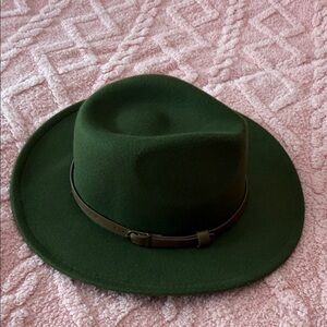 Elegant Dark Green Fedora Hat